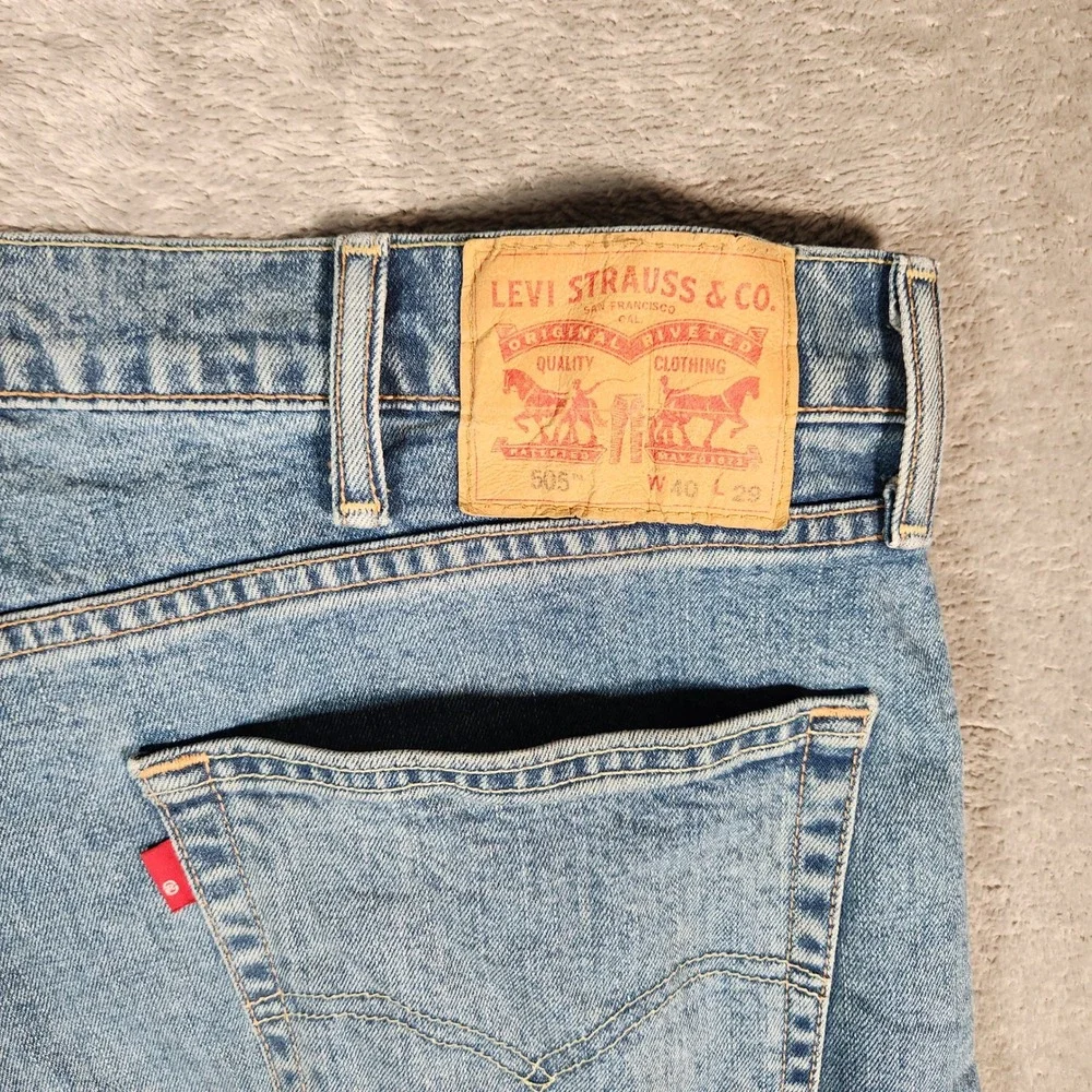 Levi's 505 Jeans‎ Men's 40X29 Blue Light Wash Straight Leg